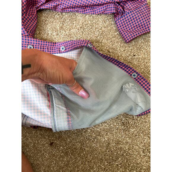 Field & Stream women's button up Nylon vented button up red/blue Nylon SZ XL - Picture 6 of 12